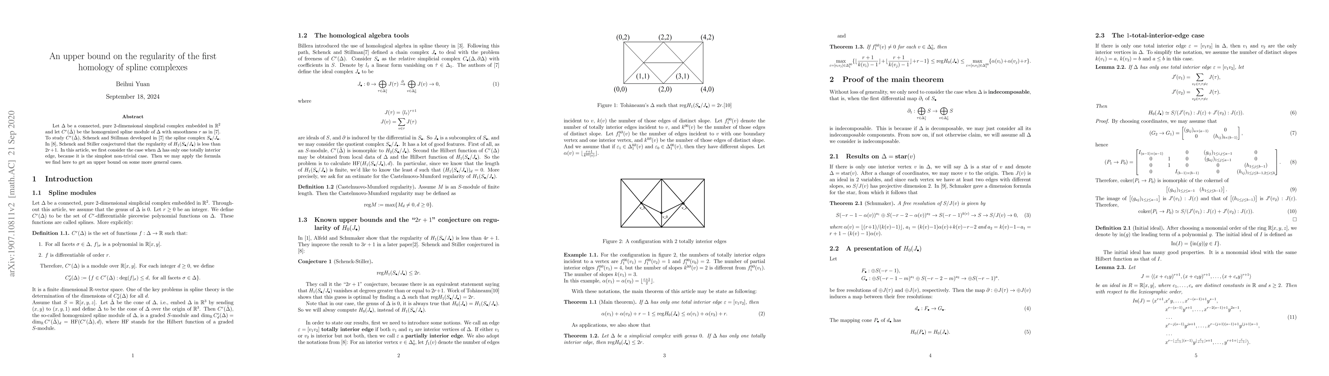Thumbnail for An upper bound on the first homology of spline complexes