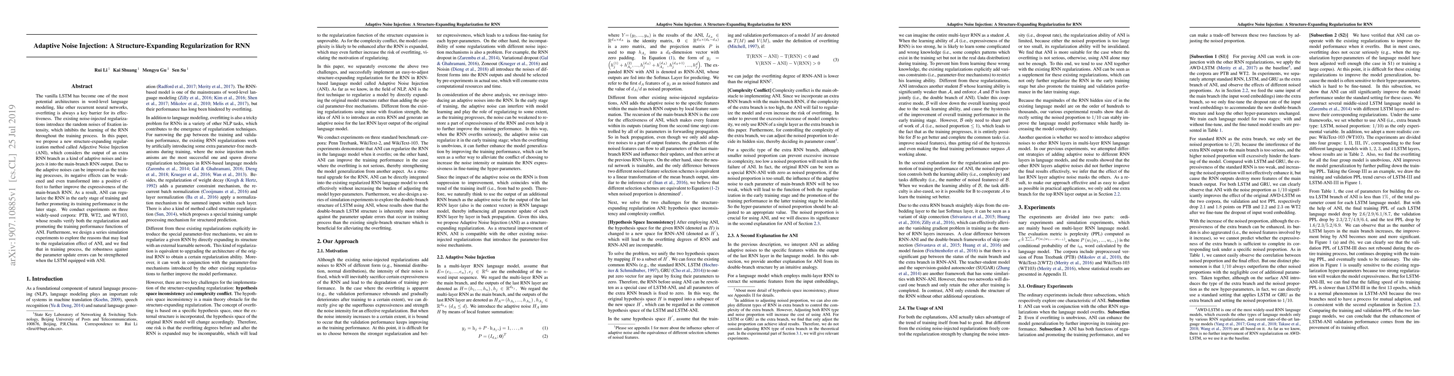 Thumbnail for Adaptive Noise Injection: A Structure-Expanding Regularization for RNN