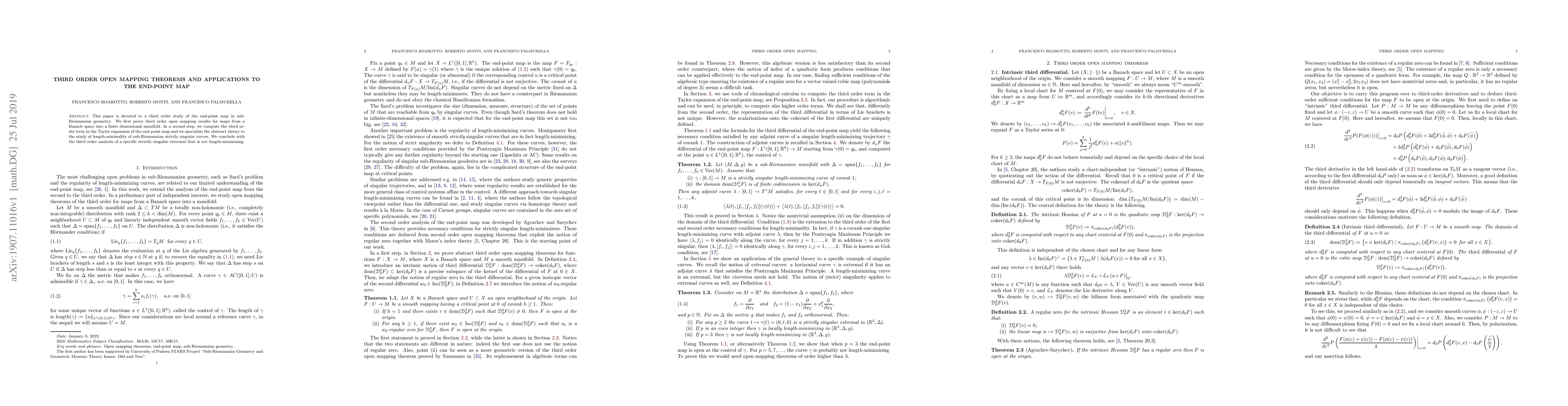 Thumbnail for Third order open mapping theorems and applications to the end-point map