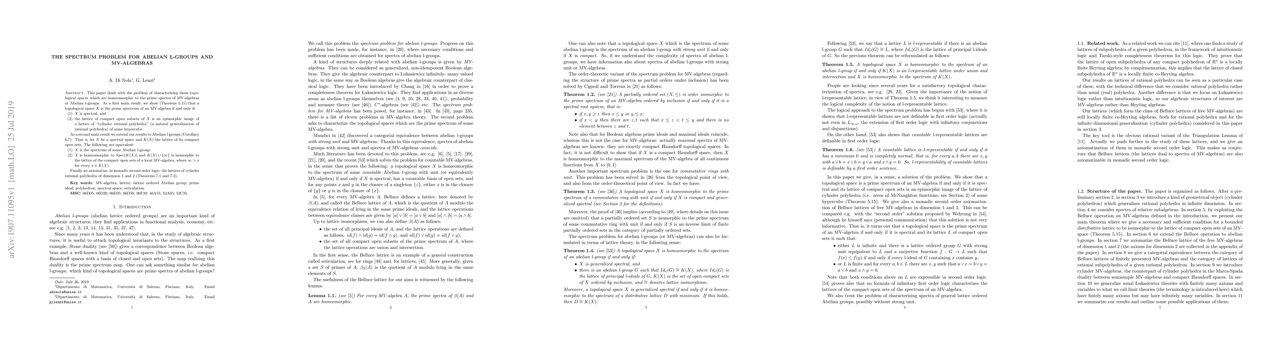 Thumbnail for The spectrum problem for Abelian l-groups and MV-algebras