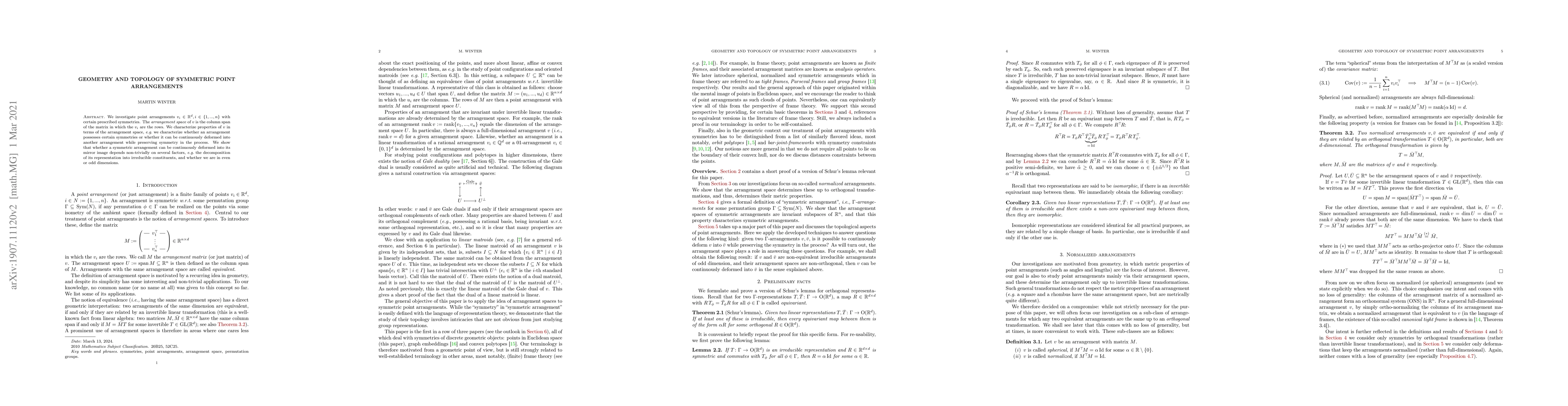 Thumbnail for Geometry and Topology of Symmetric Point Arrangements