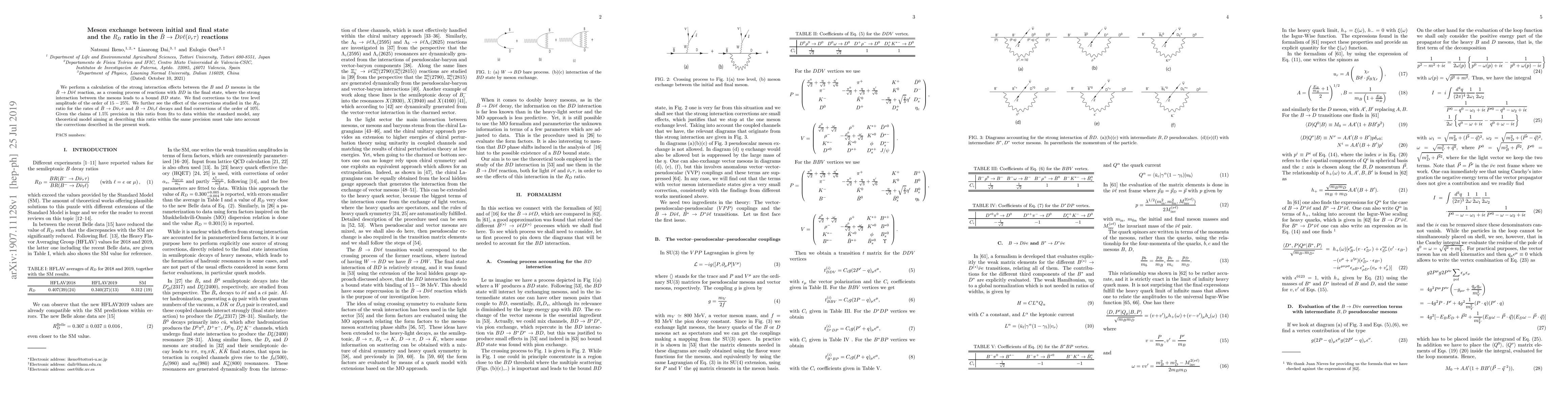 Thumbnail for Meson exchange between initial and final state and the $R_D$ ratio in
  the $\bar{B} \to D \bar{\nu} \ell (\bar{\nu}_\tau \tau)$ reactions