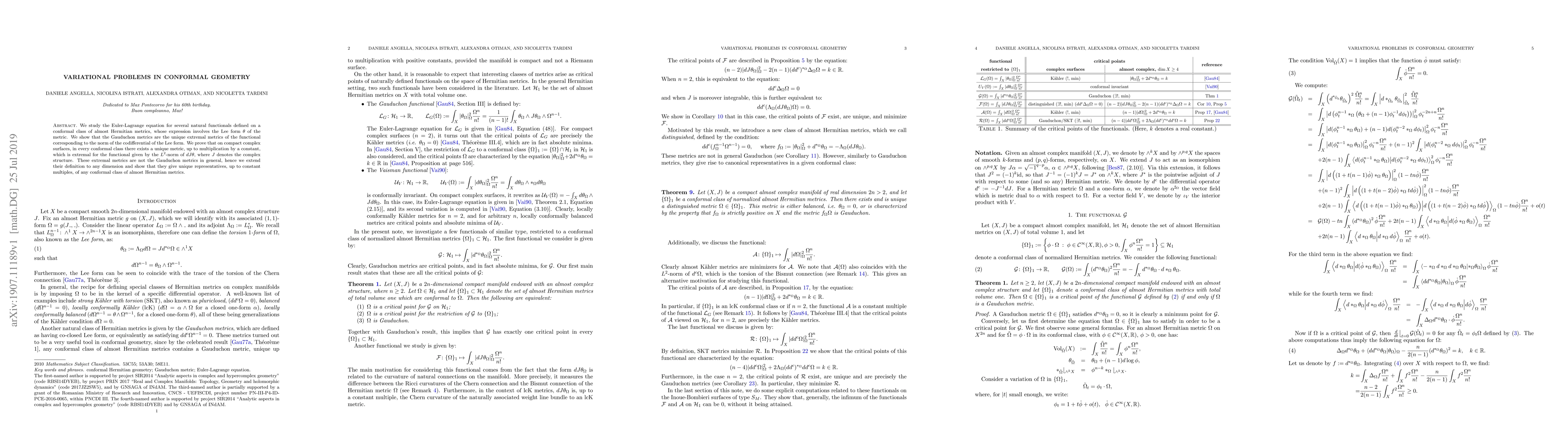 Thumbnail for Variational problems in conformal geometry