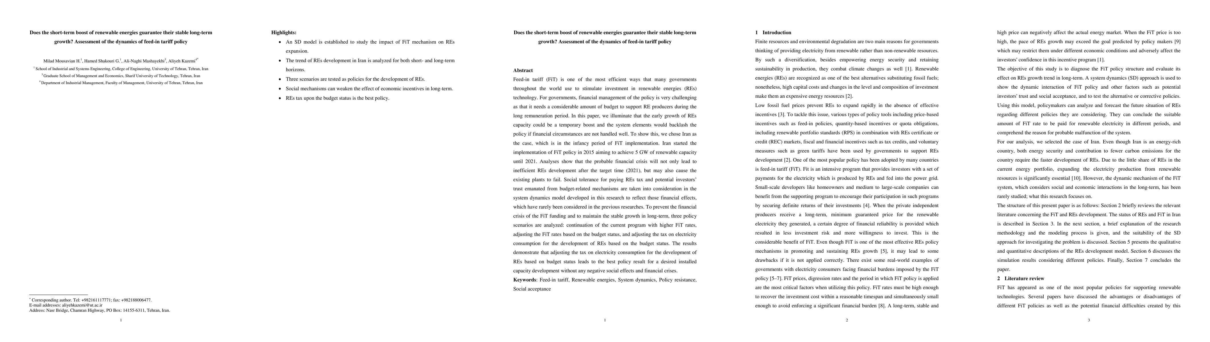 Thumbnail for Does the short-term boost of renewable energies guarantee their stable
  long-term growth? Assessment of the dynamics of feed-in tariff policy