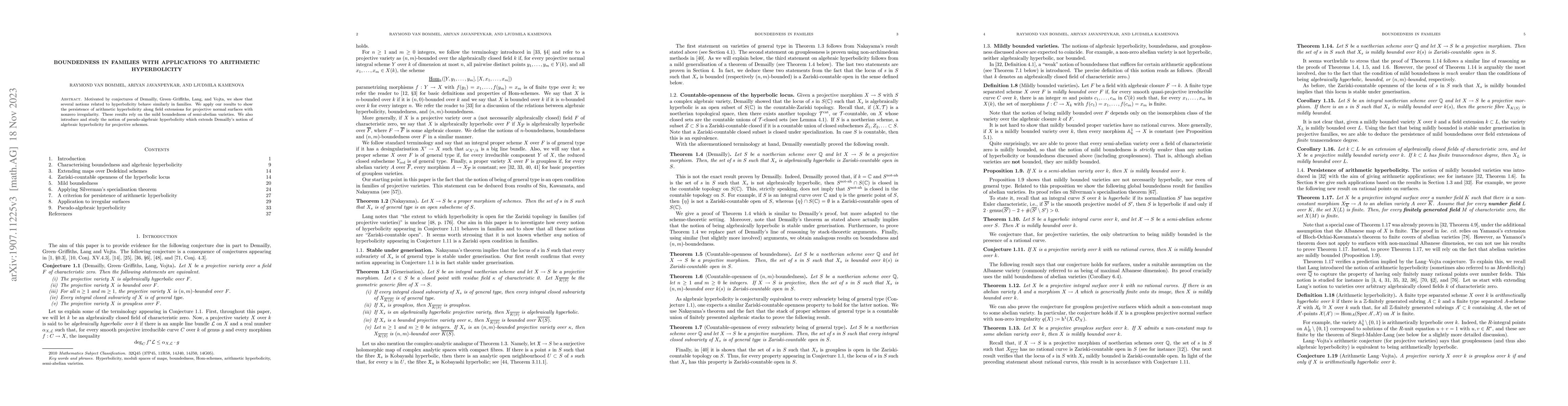 Thumbnail for Boundedness in families with applications to arithmetic hyperbolicity
