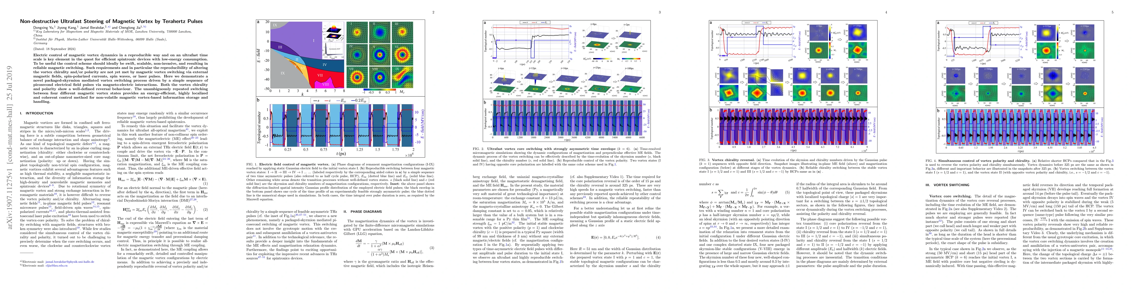 Thumbnail for Non-destructive Ultrafast Steering of Magnetic Vortex by Terahertz
  Pulses