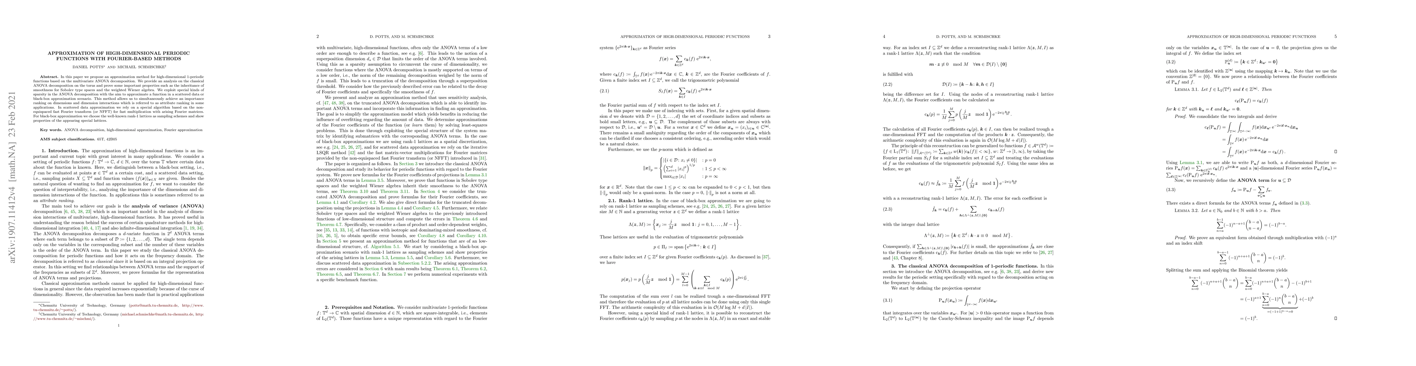 Thumbnail for Approximation of high-dimensional periodic functions with Fourier-based
  methods