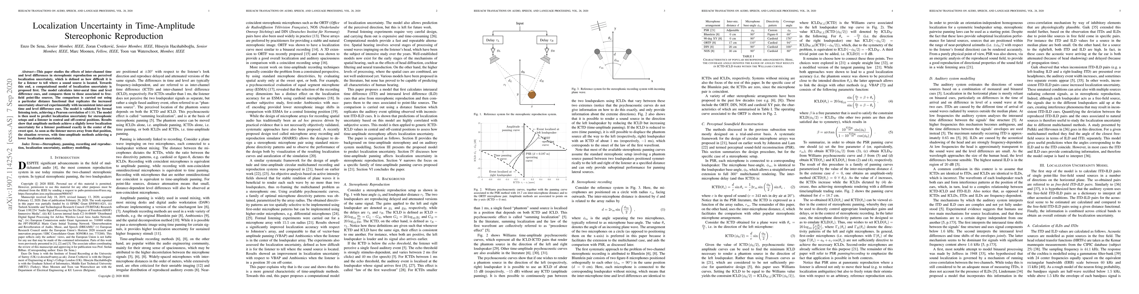 Thumbnail for Localization Uncertainty in Time-Amplitude Stereophonic Reproduction