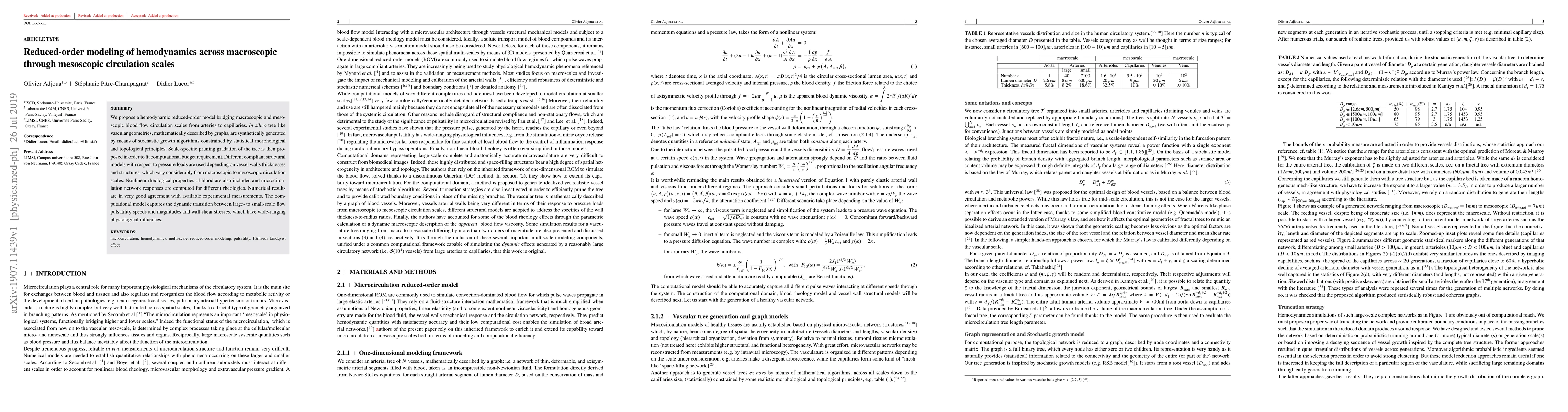 Thumbnail for Reduced-order modeling of hemodynamics across macroscopic through
  mesoscopic circulation scales