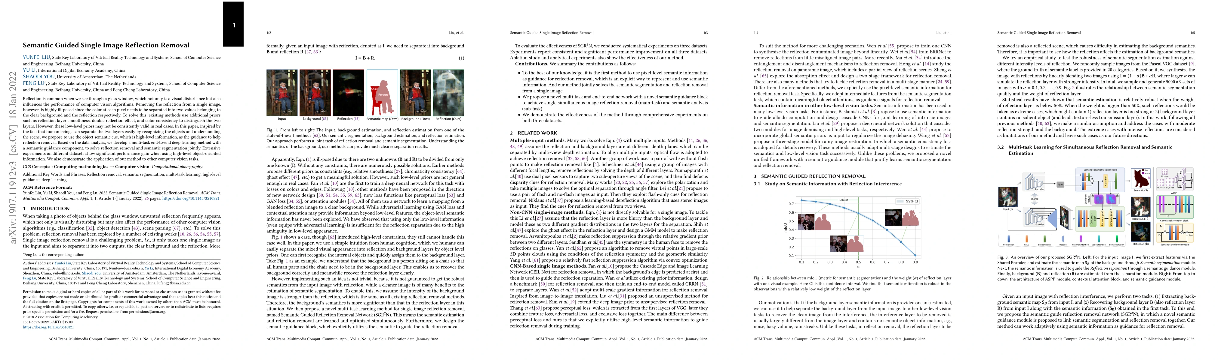 Thumbnail for Semantic Guided Single Image Reflection Removal