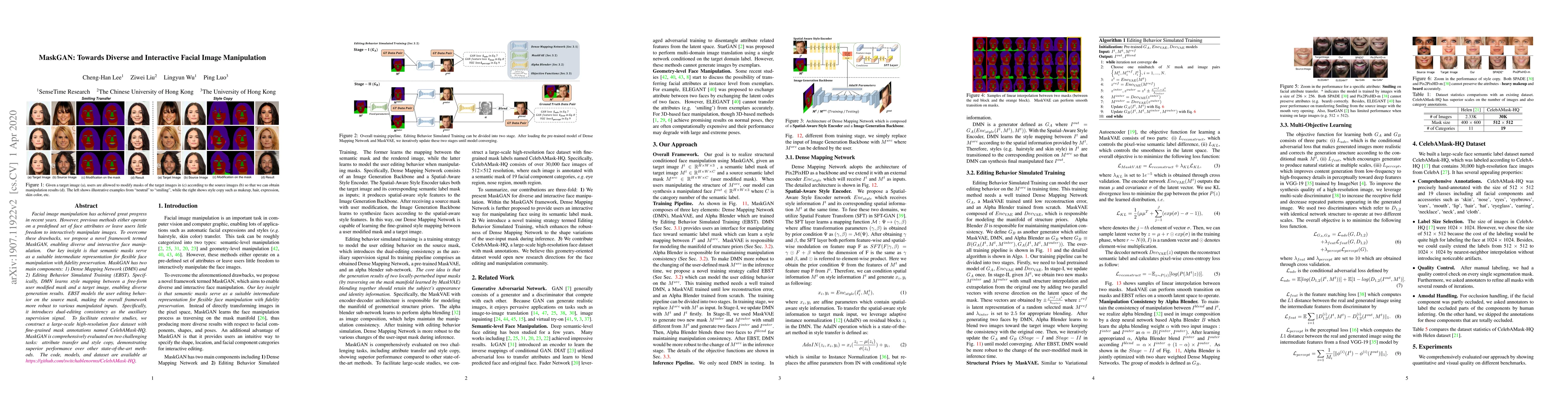 Thumbnail for MaskGAN: Towards Diverse and Interactive Facial Image Manipulation