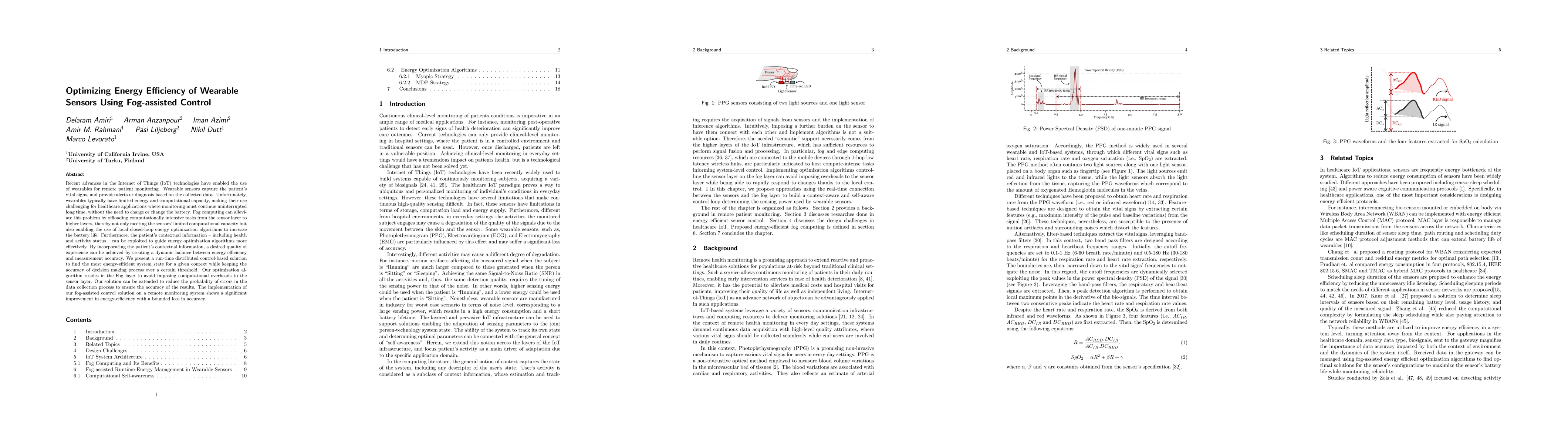 Thumbnail for Optimizing Energy Efficiency of Wearable Sensors Using Fog-assisted
  Control