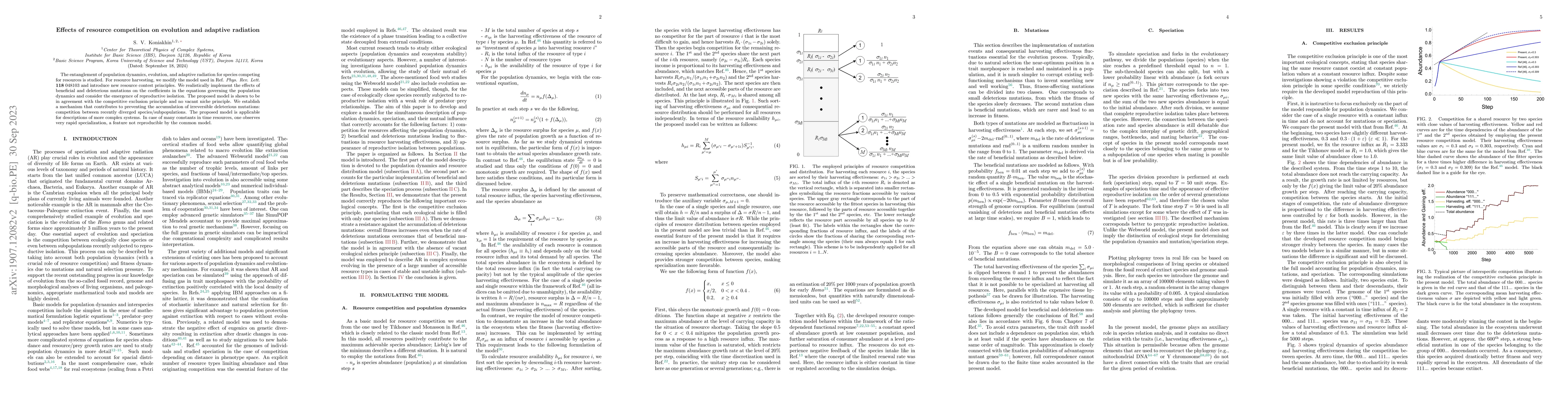 Thumbnail for Effects of resource competition on evolution and adaptive radiation