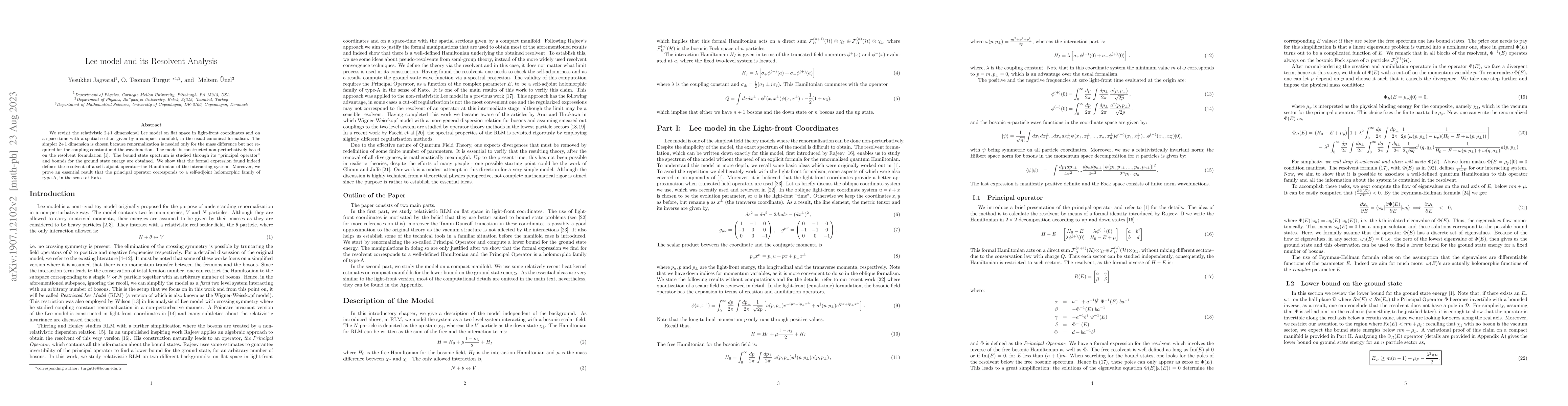Thumbnail for Relativistic Lee Model and its Resolvent Analysis
