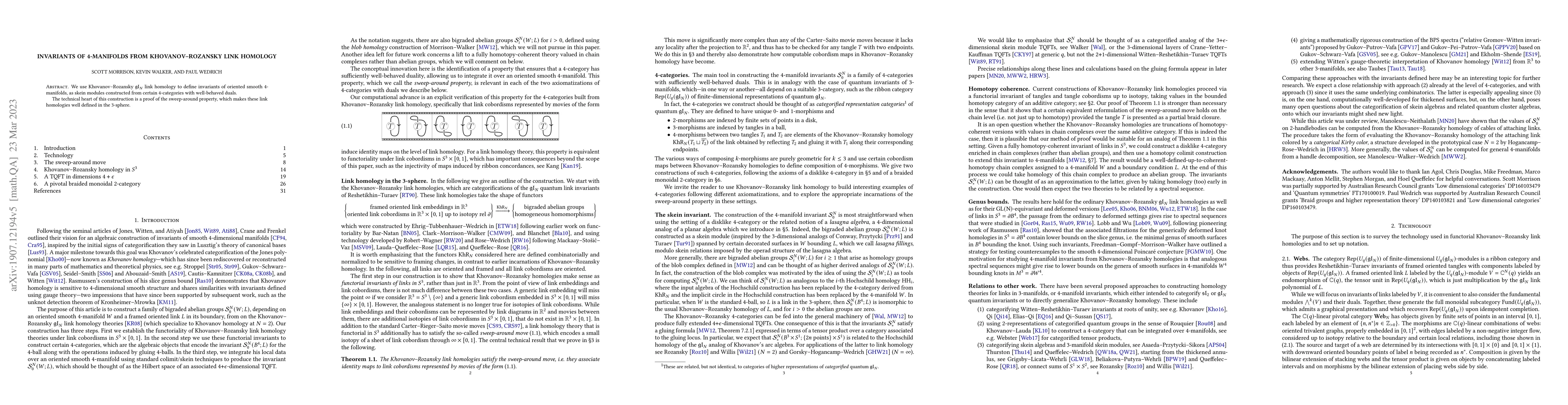 Thumbnail for Invariants of 4-manifolds from Khovanov-Rozansky link homology