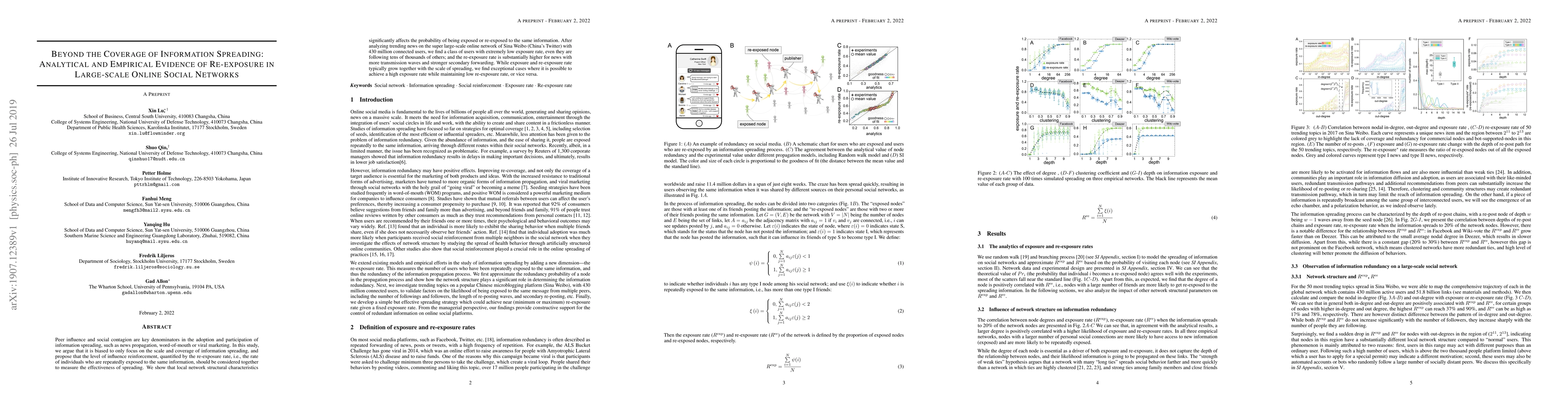 Thumbnail for Beyond the Coverage of Information Spreading: Analytical and Empirical
  Evidence of Re-exposure in Large-scale Online Social Networks
