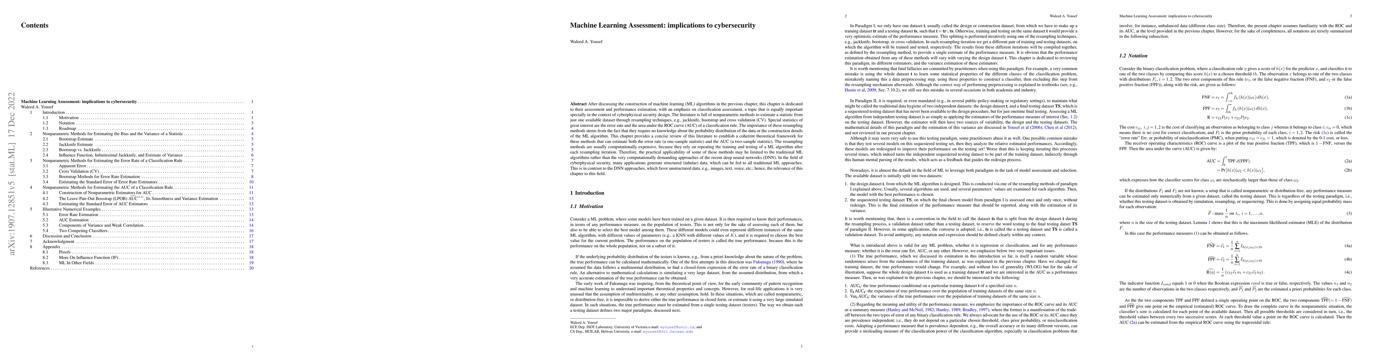 Thumbnail for Machine Learning Assessment: implications to cybersecurity