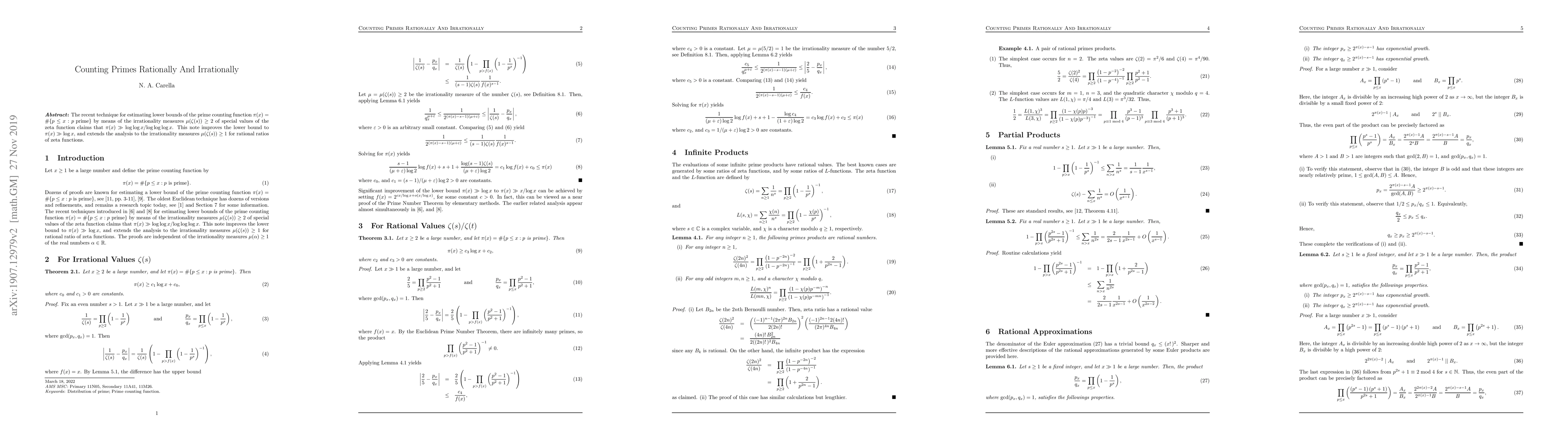 Thumbnail for Counting Primes Rationally And Irrationally
