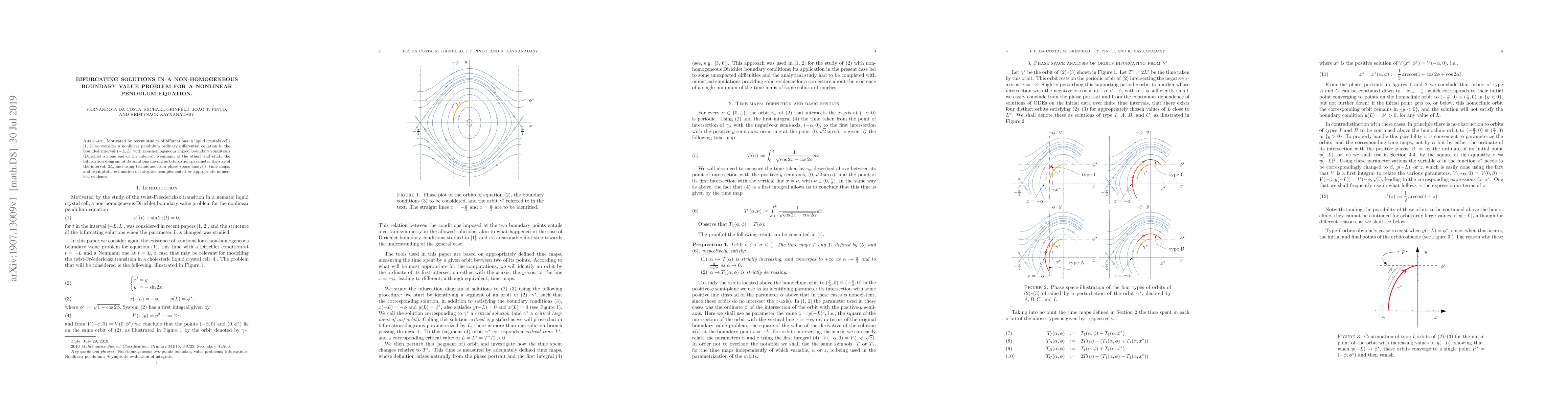 Thumbnail for Bifurcating solutions in a non-homogeneous boundary value problem for a
  nonlinear pendulum equation