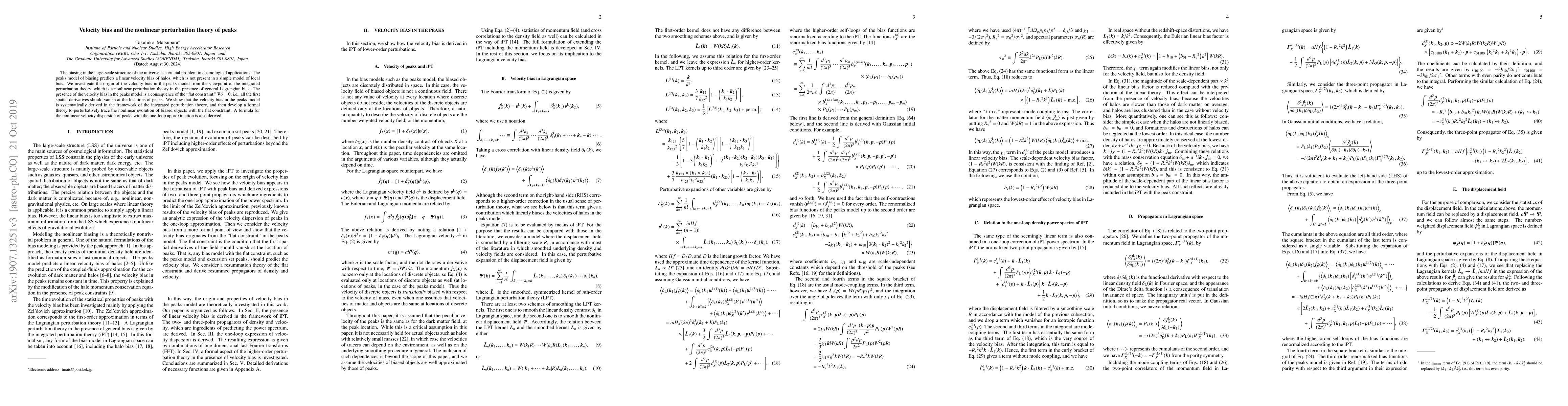 Thumbnail for Velocity bias and the nonlinear perturbation theory of peaks