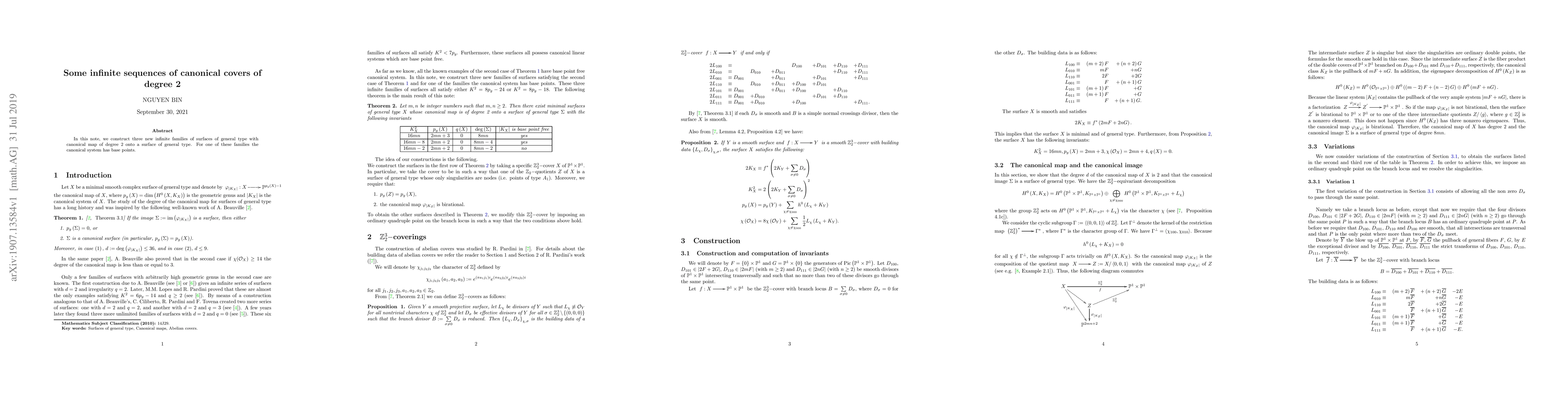 Thumbnail for Some infinite sequences of canonical covers of degree 2