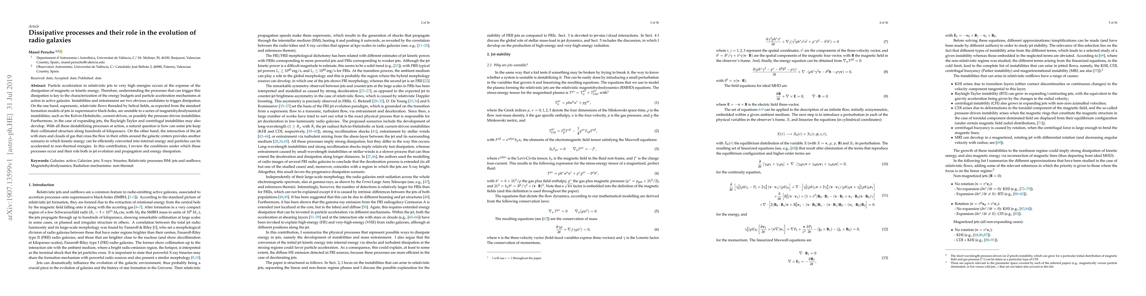 Thumbnail for Dissipative processes and their role in the evolution of radio galaxies