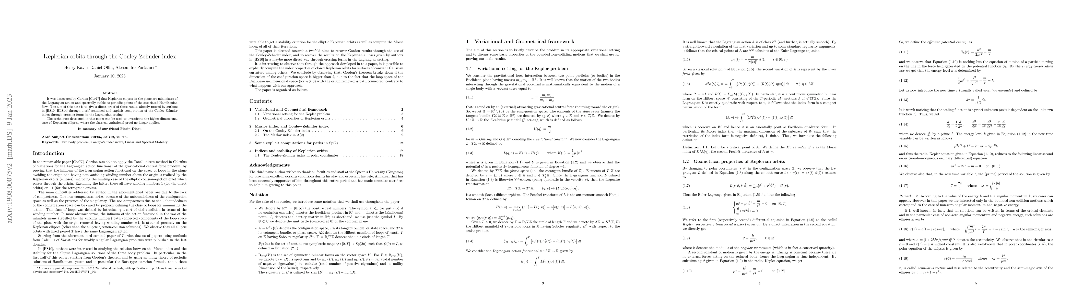 Thumbnail for Keplerian orbits through the Conley-Zehnder index