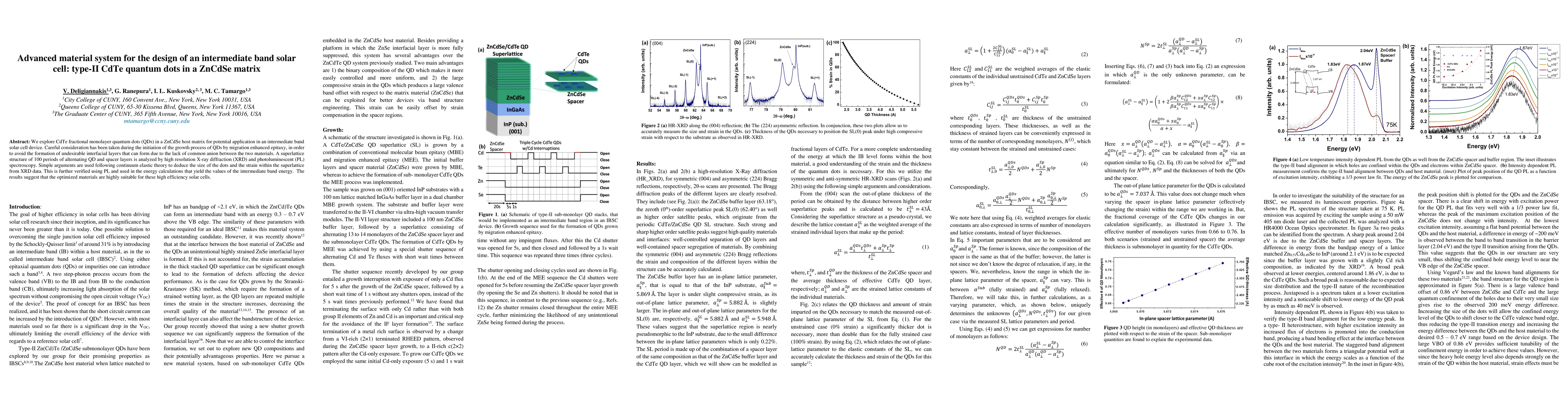 Thumbnail for Advanced material system for the design of an intermediate band solar
  cell: type-II CdTe quantum dots in a ZnCdSe matrix