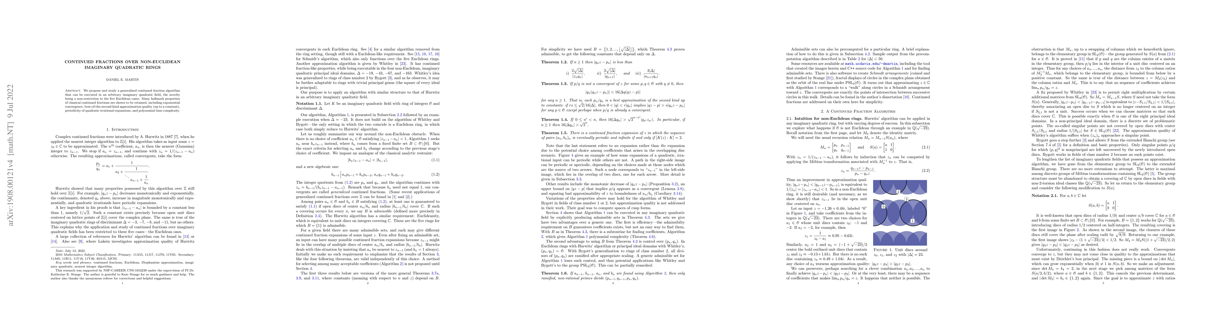 Thumbnail for Continued fractions over non-Euclidean imaginary quadratic rings