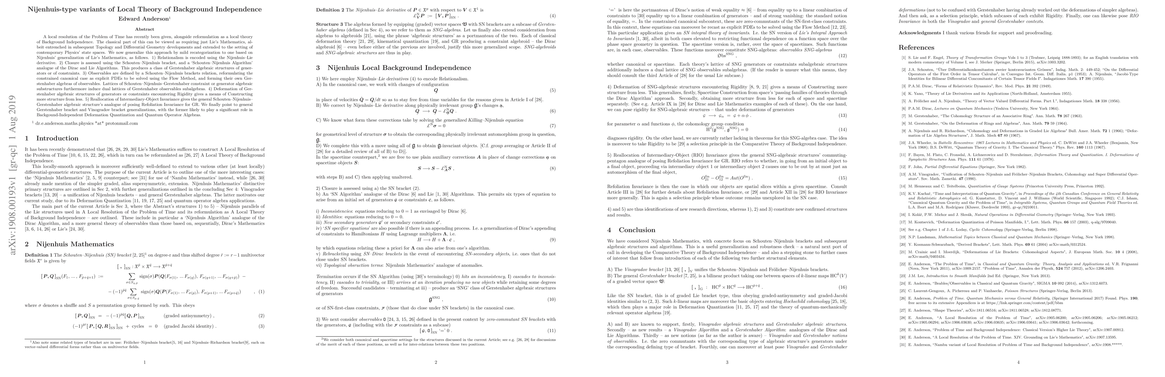 Thumbnail for Nijenhuis-type variants of Local Theory of Background Independence