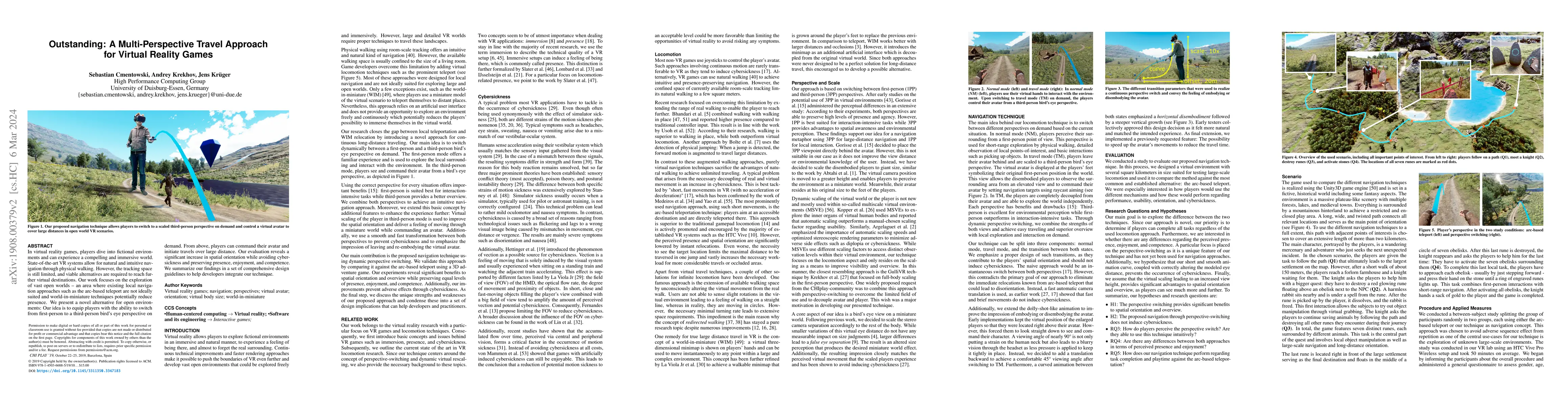 Thumbnail for Outstanding: A Multi-Perspective Travel Approach for Virtual Reality
  Games