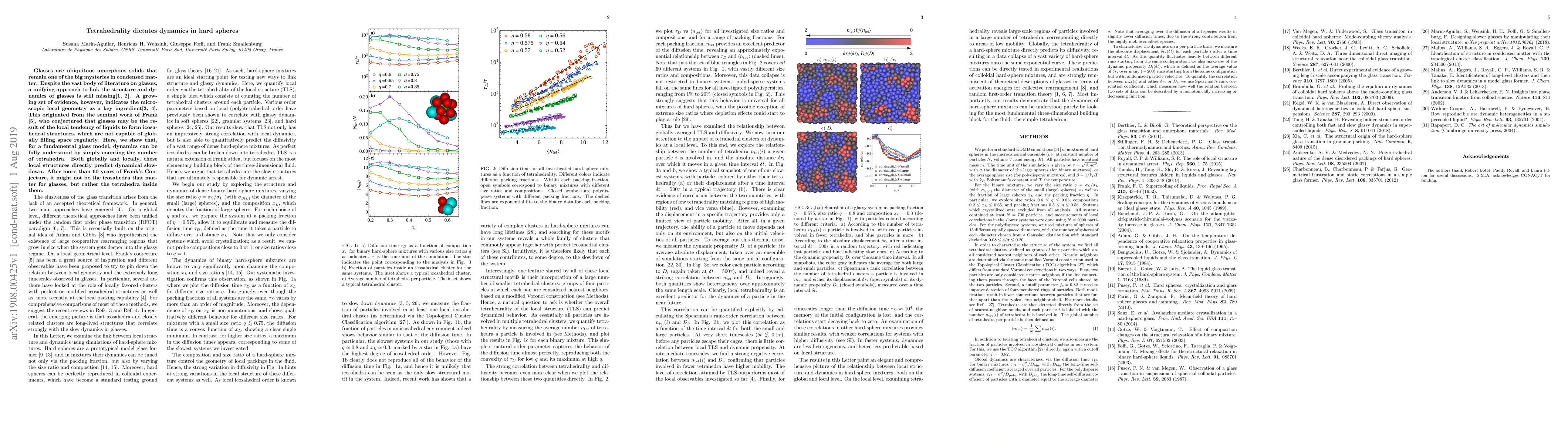 Thumbnail for Tetrahedrality dictates dynamics in hard spheres