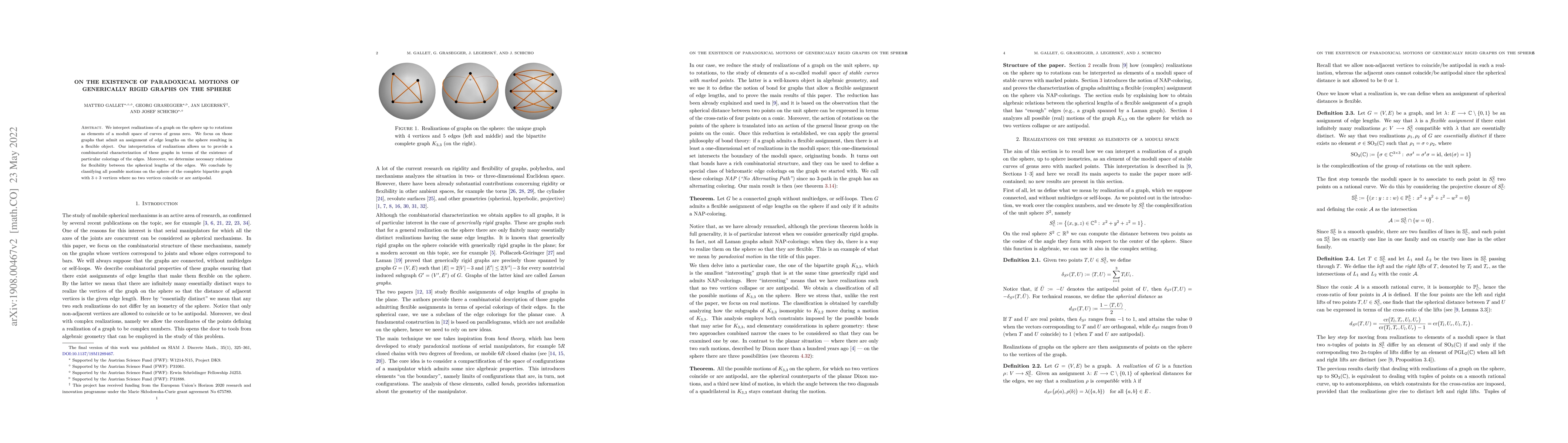 Thumbnail for On the existence of paradoxical motions of generically rigid graphs on
  the sphere