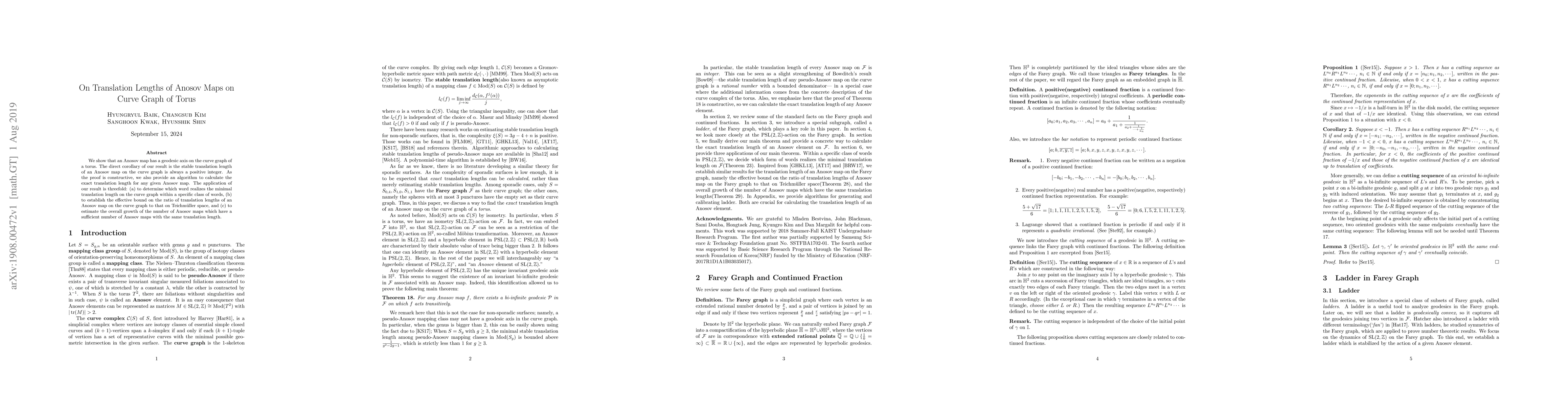 Thumbnail for On Translation Lengths of Anosov Maps on Curve Graph of Torus