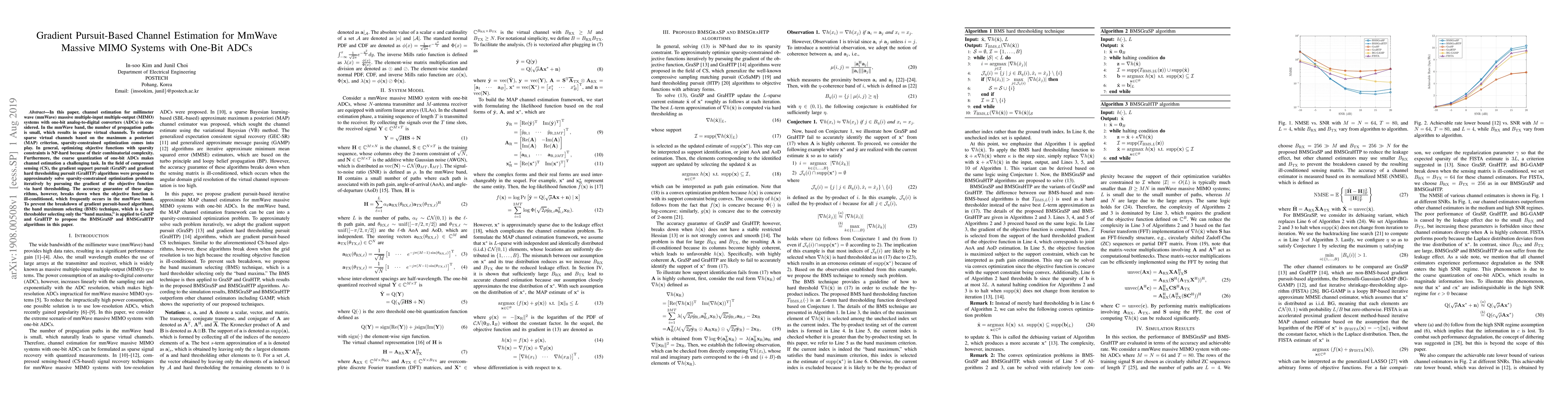 Thumbnail for Gradient Pursuit-Based Channel Estimation for MmWave Massive MIMO
  Systems with One-Bit ADCs