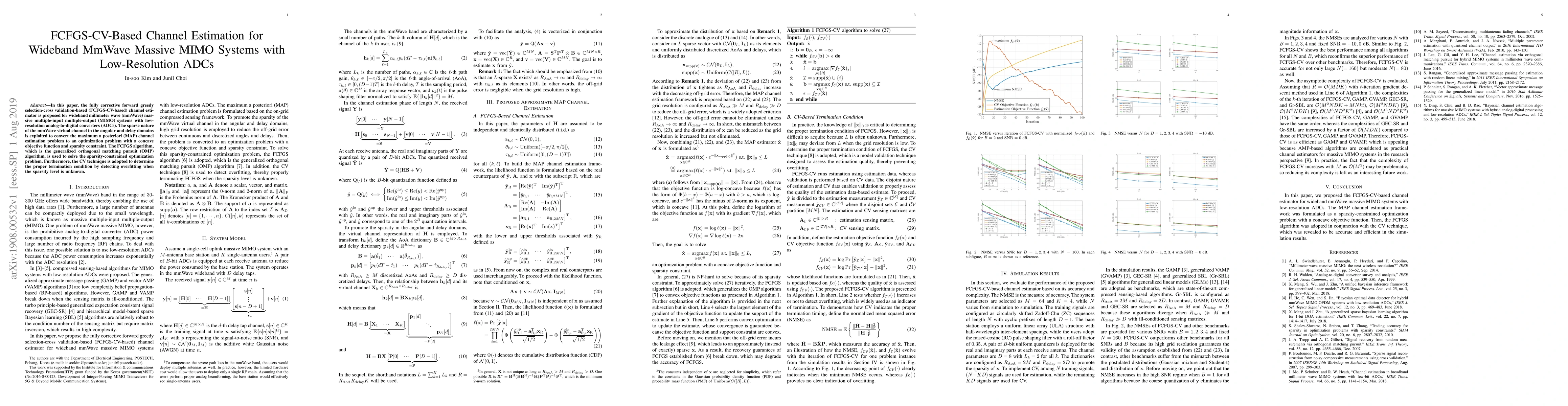 Thumbnail for FCFGS-CV-Based Channel Estimation for Wideband MmWave Massive MIMO
  Systems with Low-Resolution ADCs