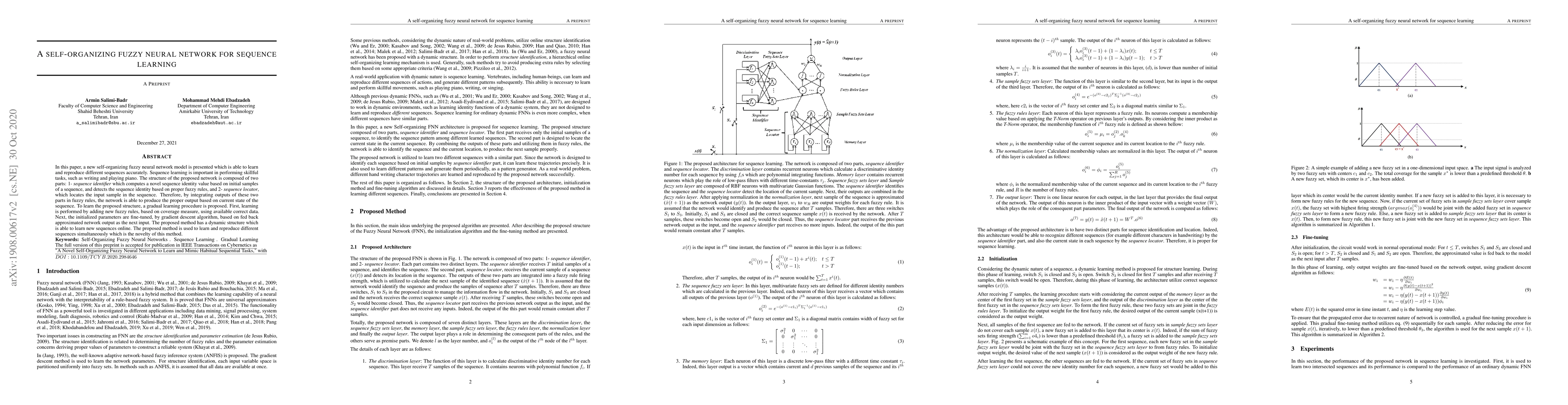 Thumbnail for A self-organizing fuzzy neural network for sequence learning