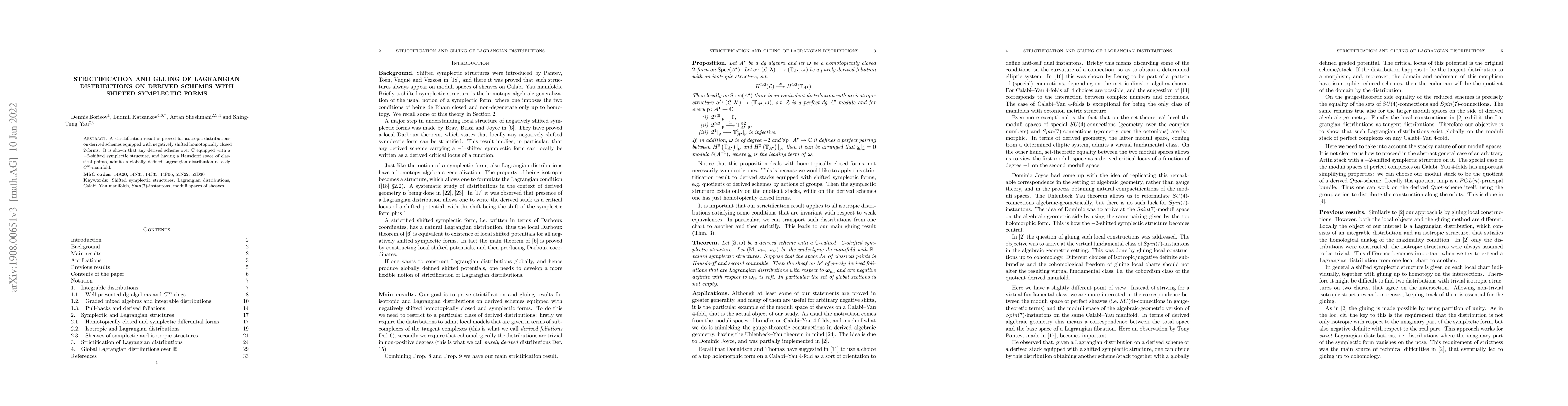 Thumbnail for Strictification and gluing of Lagrangian distributions on derived
  schemes with shifted symplectic forms