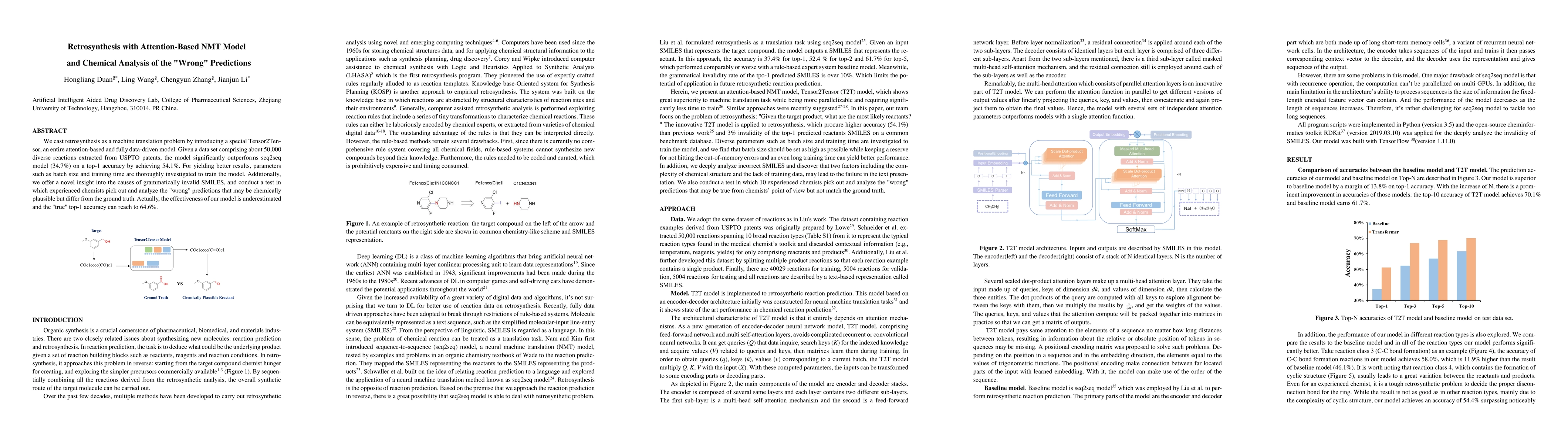 Thumbnail for Retrosynthesis with Attention-Based NMT Model and Chemical Analysis of
  the "Wrong" Predictions