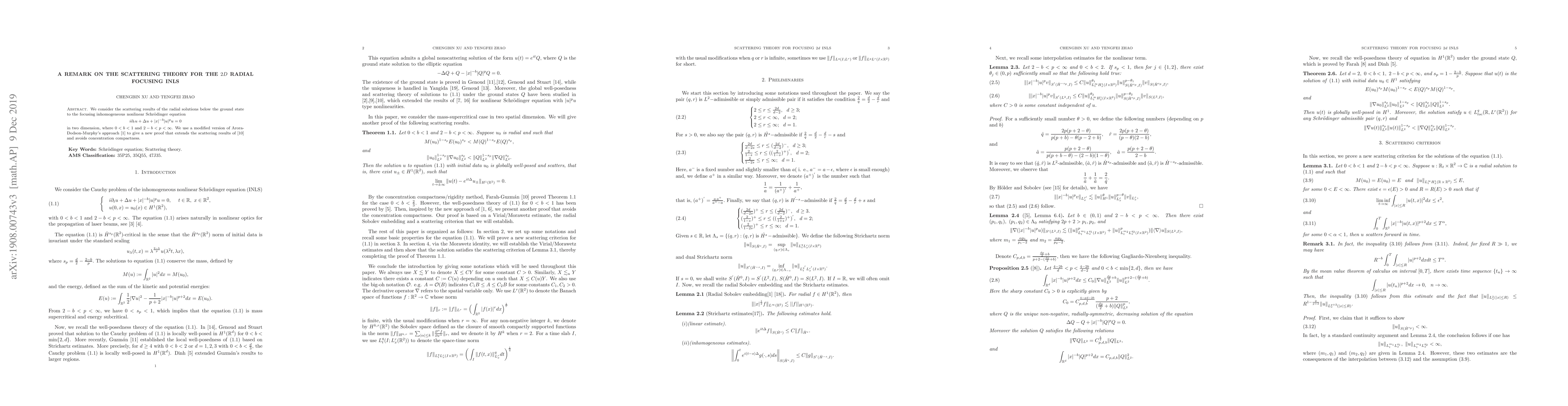 Thumbnail for A remark on the scattering theory for the 2d radial focusing INLS