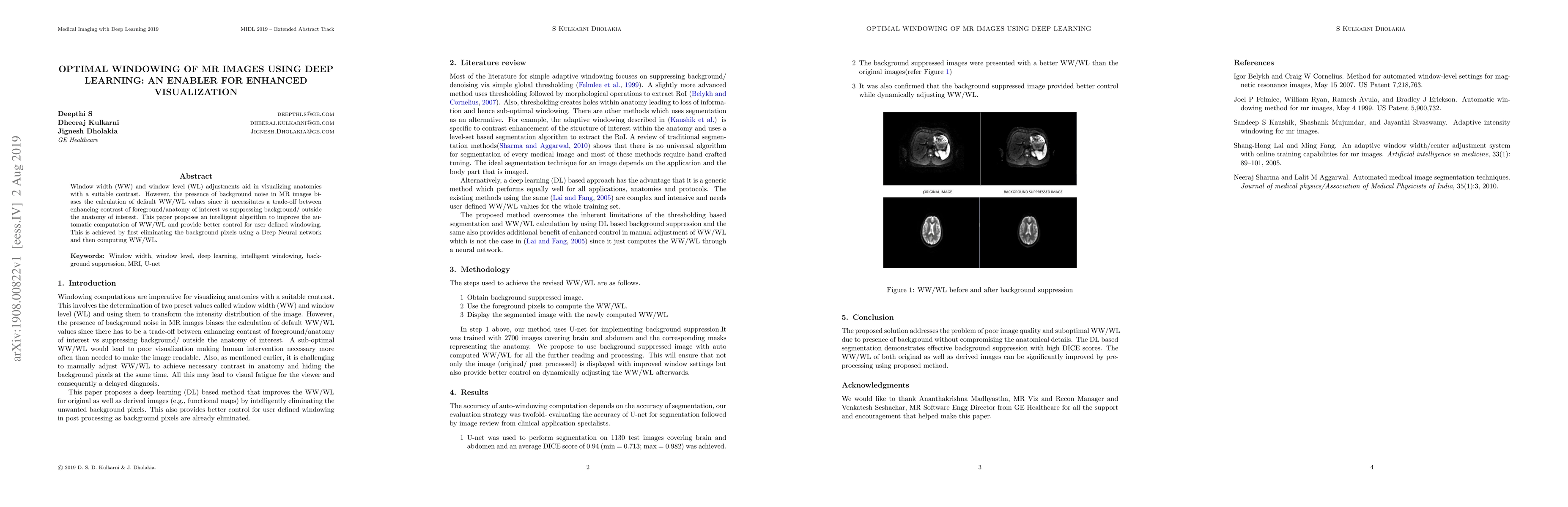 Thumbnail for Optimal Windowing of MR Images using Deep Learning: An Enabler for
  Enhanced Visualization