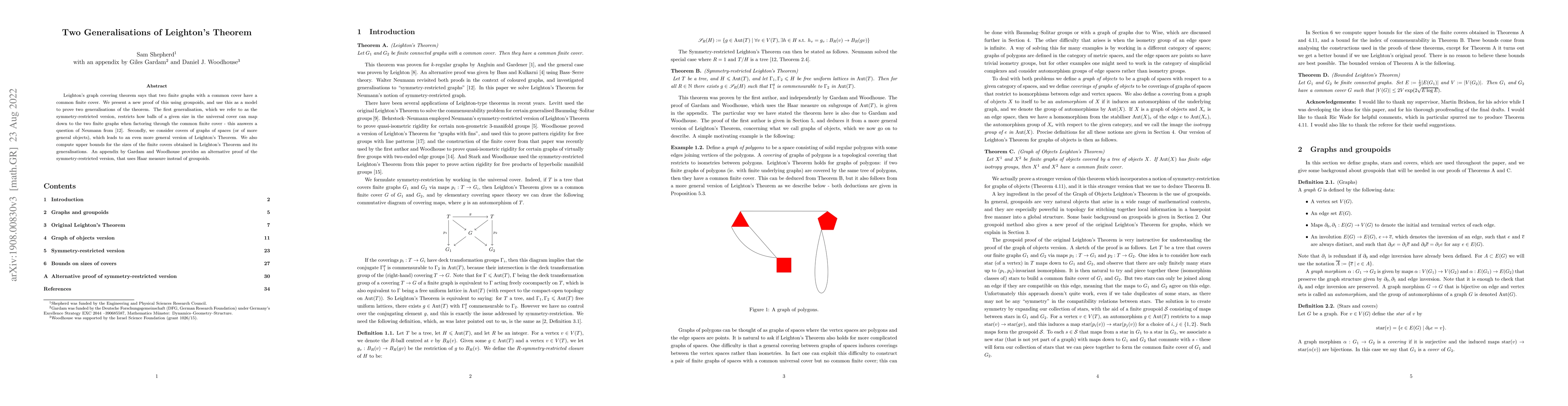 Thumbnail for Two generalisations of Leighton's Theorem