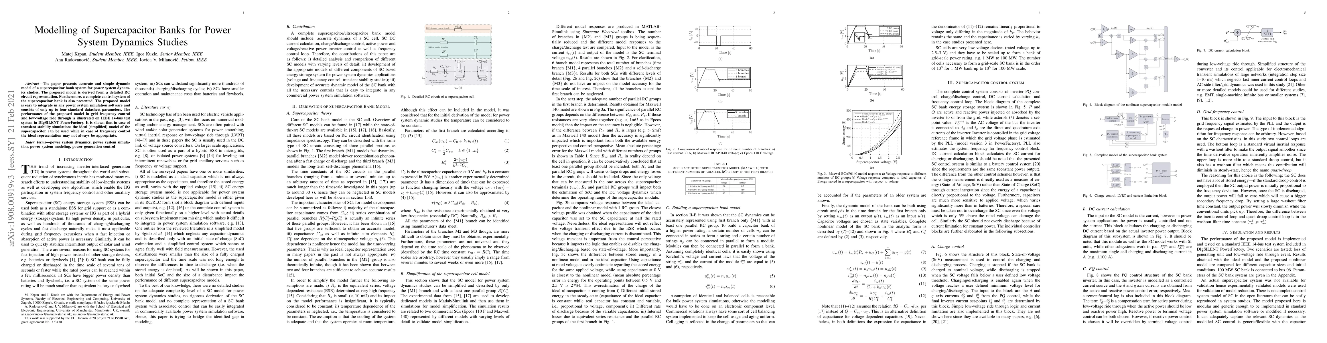 Thumbnail for Modelling of Supercapacitor Banks for Power System Dynamics Studies