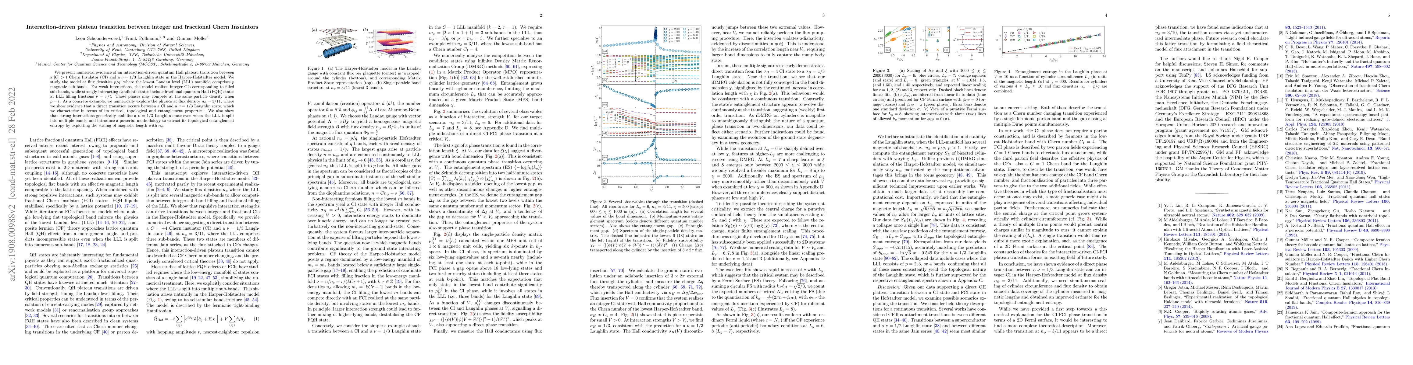 Thumbnail for Interaction-driven plateau transition between integer and fractional
  Chern Insulators