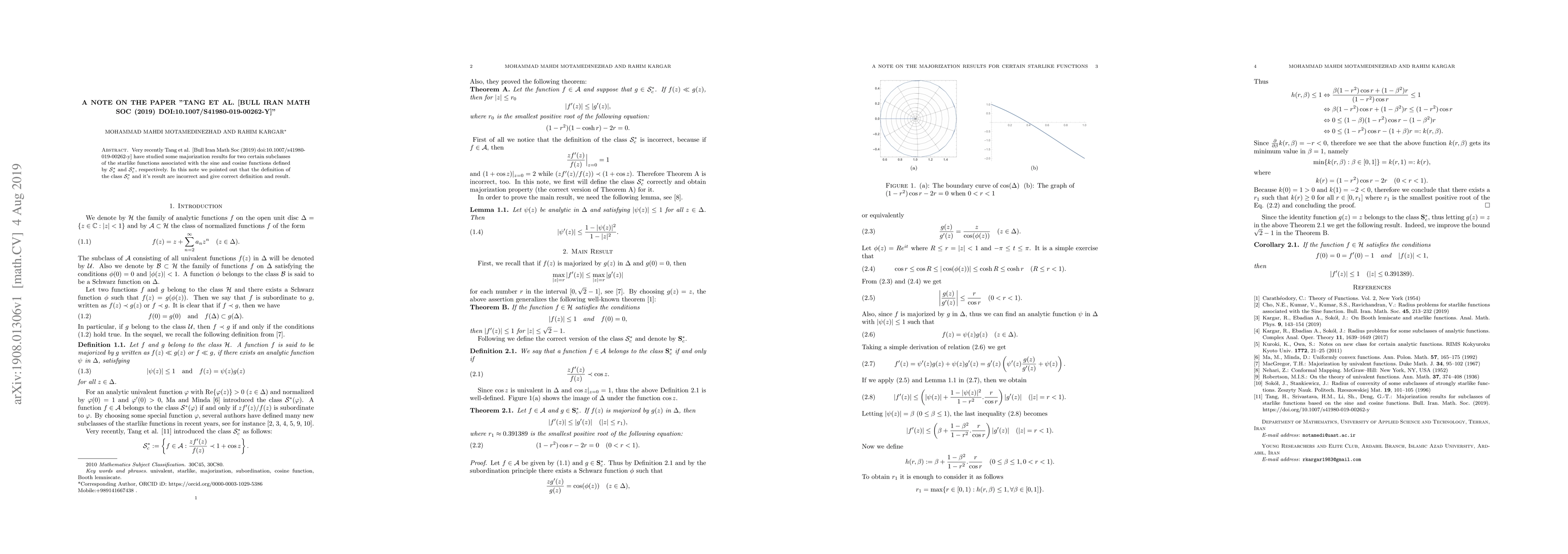 Thumbnail for A note on the paper "Tang et al. [Bull Iran Math Soc (2019)
  doi:10.1007/s41980-019-00262-y]"