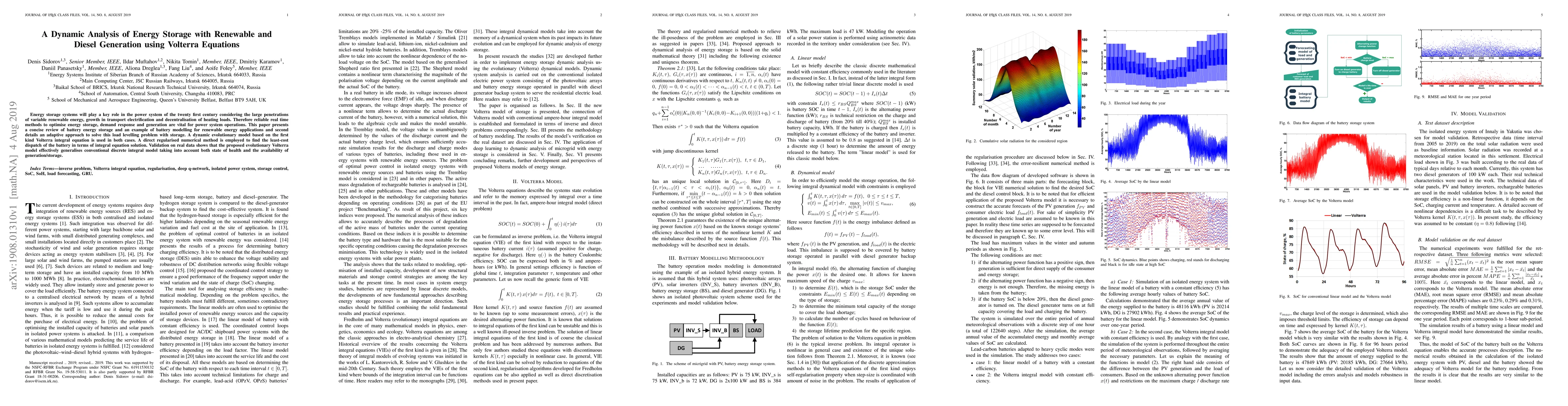 Thumbnail for A Dynamic Analysis of Energy Storage with Renewable and Diesel
  Generation using Volterra Equations