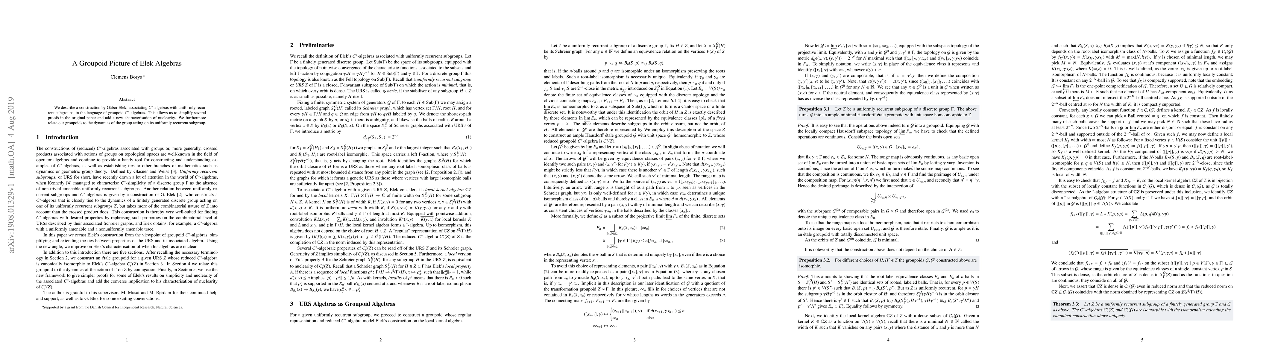 Thumbnail for A Groupoid Picture of Elek Algebras