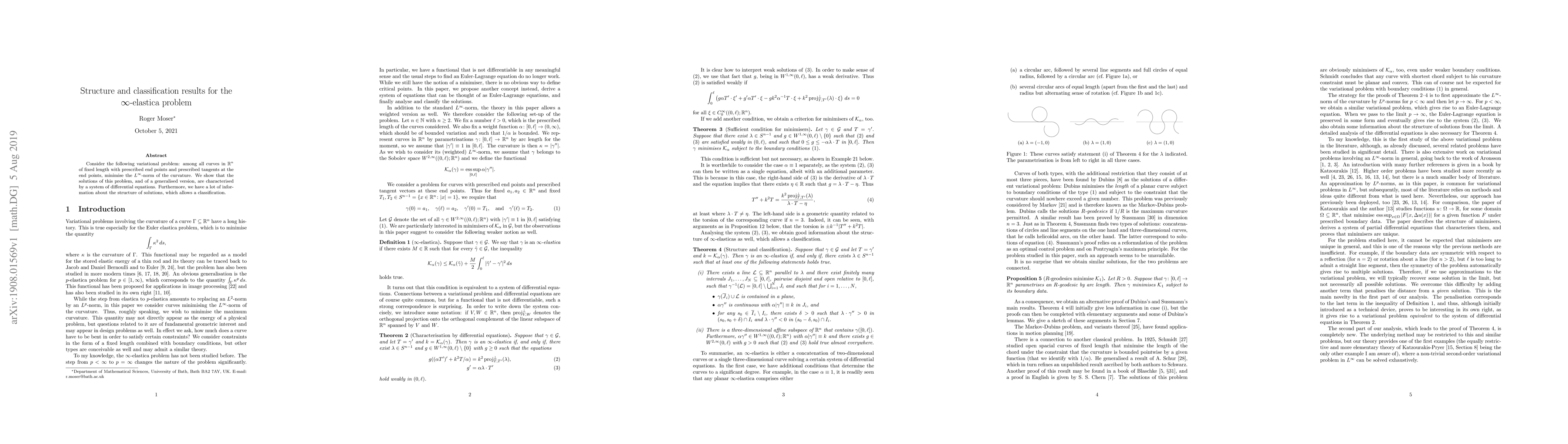 Thumbnail for Structure and classification results for the $\infty$-elastica problem