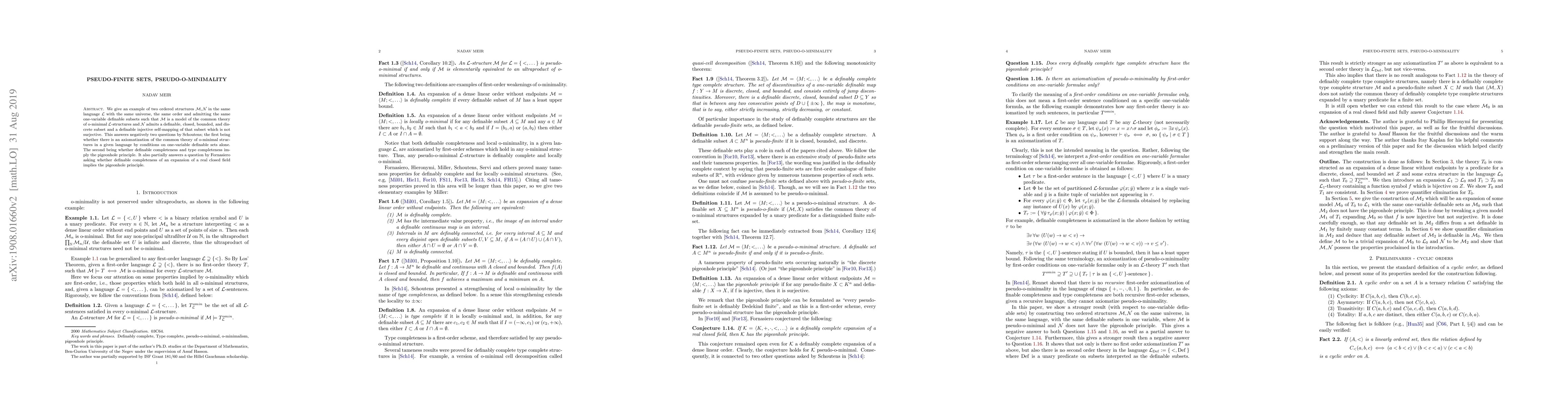 Thumbnail for Pseudo-finite sets, pseudo-o-minimality