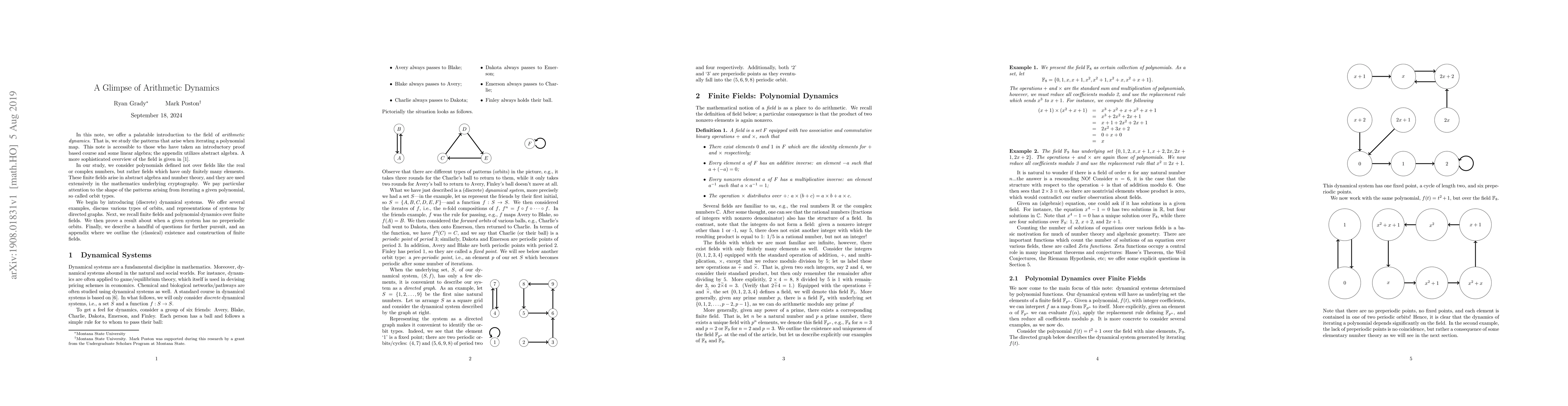 Thumbnail for A Glimpse of Arithmetic Dynamics